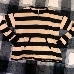 Kensie Striped Long Sleeve Top with Pocket